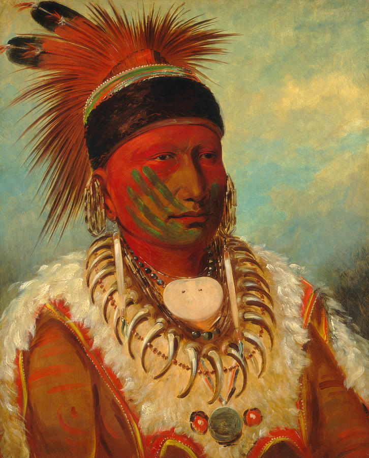 George Catlin Painting - The White Cloud  Head Chief of the Iowas  #2 by George Catlin