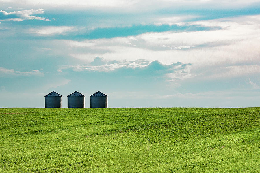 Three Grain Bins #2 Photograph by Todd Klassy