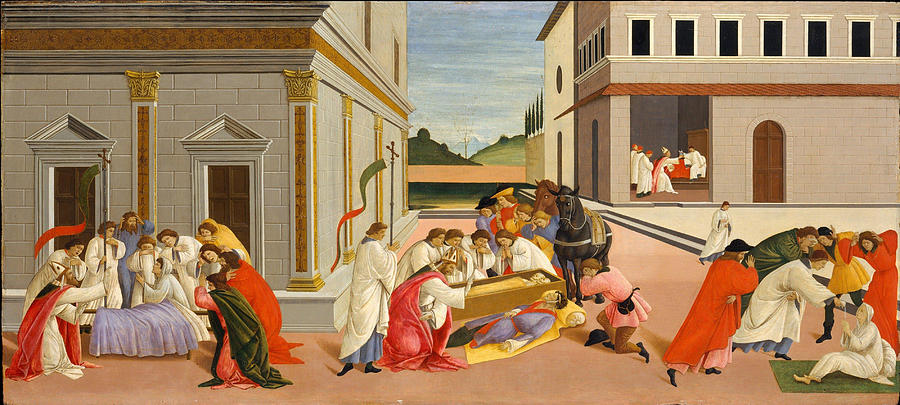 Sandro Botticelli Painting - Three Miracles of Saint Zenobius  #2 by Sandro Botticelli