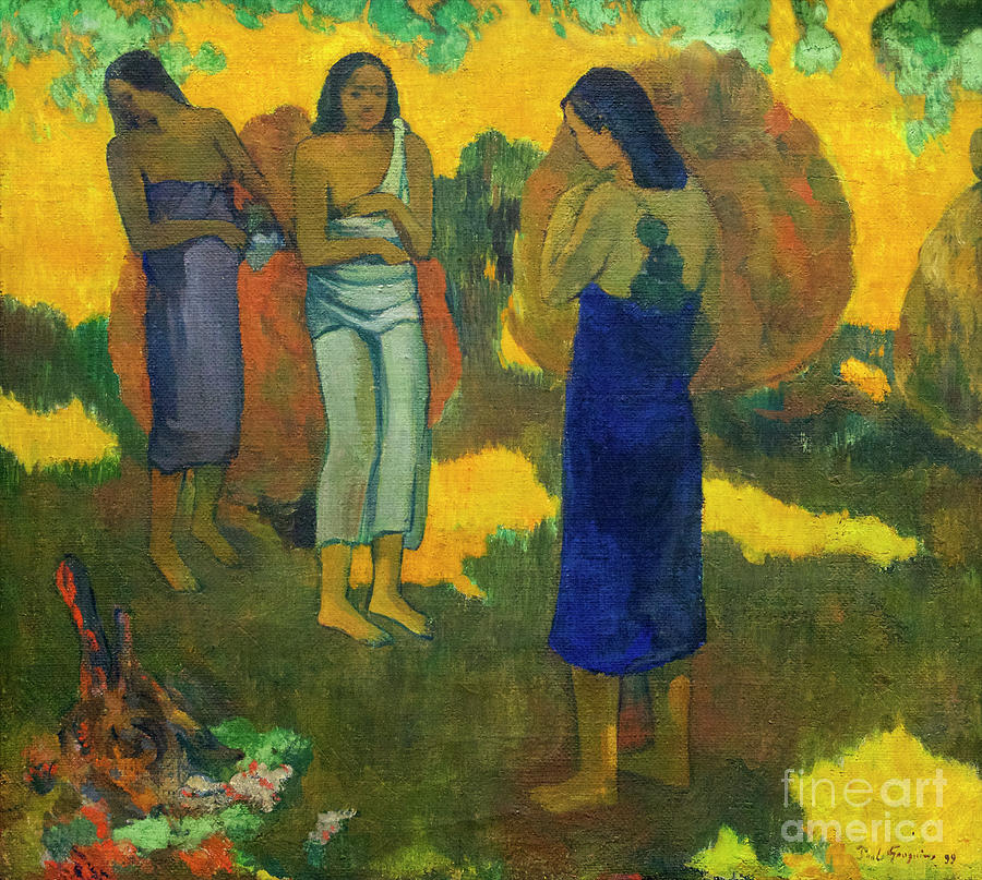 Paul Gauguin Photograph - Three Tahitian Women Against a Yellow Background, 1899 #4 by Kate Kimber