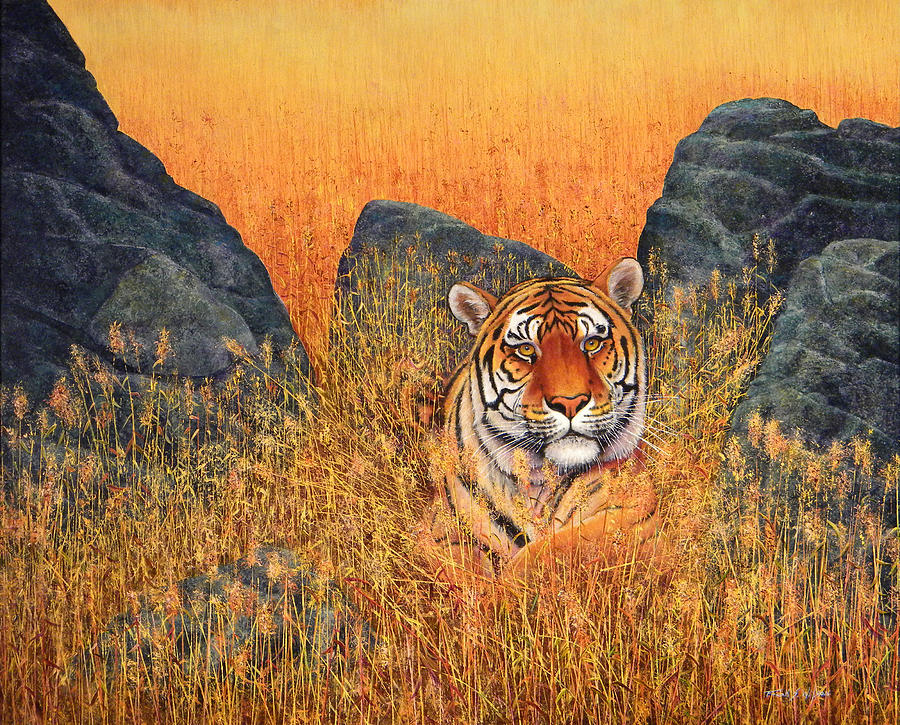 Tiger At Rest Painting by Frank Wilson