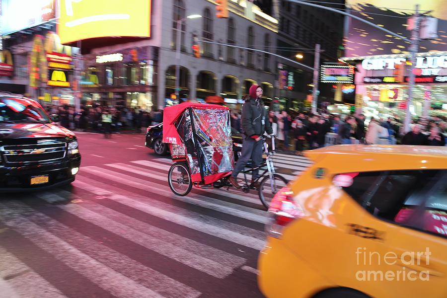 Bicycle Taxi At Times Square Nyc Photograph