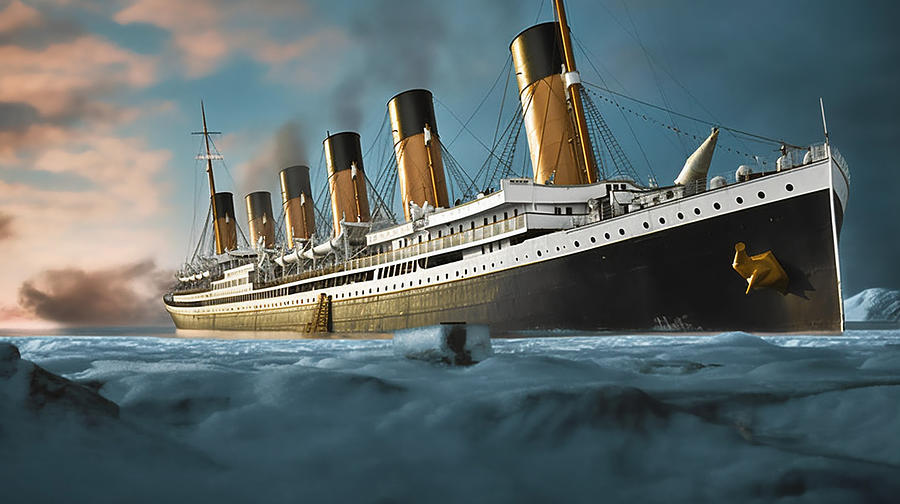 Titanic hitting iceberg Starliner ultra realis by Asar Studios Painting ...