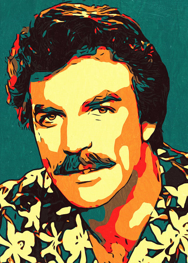 Download Tom Selleck Magnum Artwork Painting By New Art PSD Mockup Templates