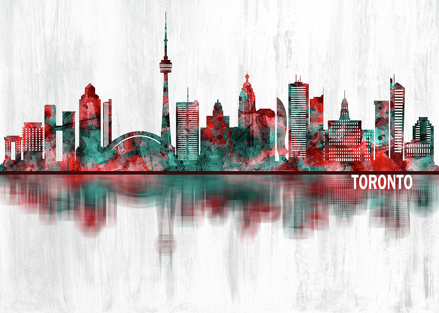 Toronto Canada Skyline #2 Mixed Media by NextWay Art