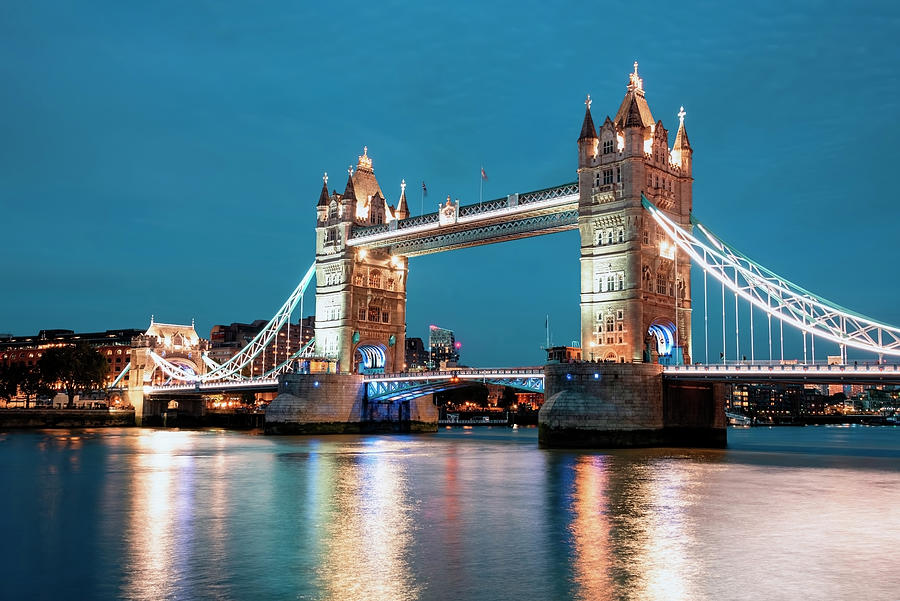 London Photograph - Tower Bridge At Dusk by Manjik Pictures