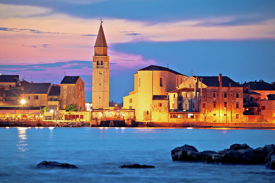 Town of Umag waterfront and coast evening view #2 Photograph by Brch Photography