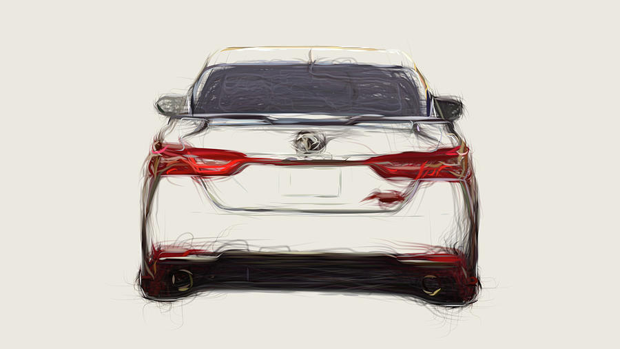 Toyota Camry TRD Car Drawing #2 Digital Art by CarsToon Concept