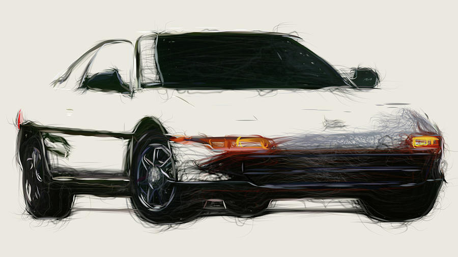 Toyota MR2 Car Drawing #2 Digital Art by CarsToon Concept