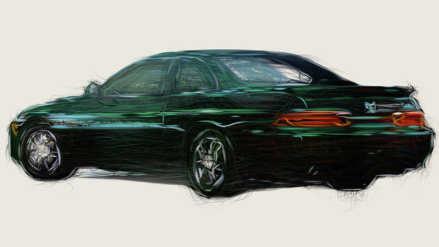 Toyota Soarer Drawing #2 Digital Art by CarsToon Concept