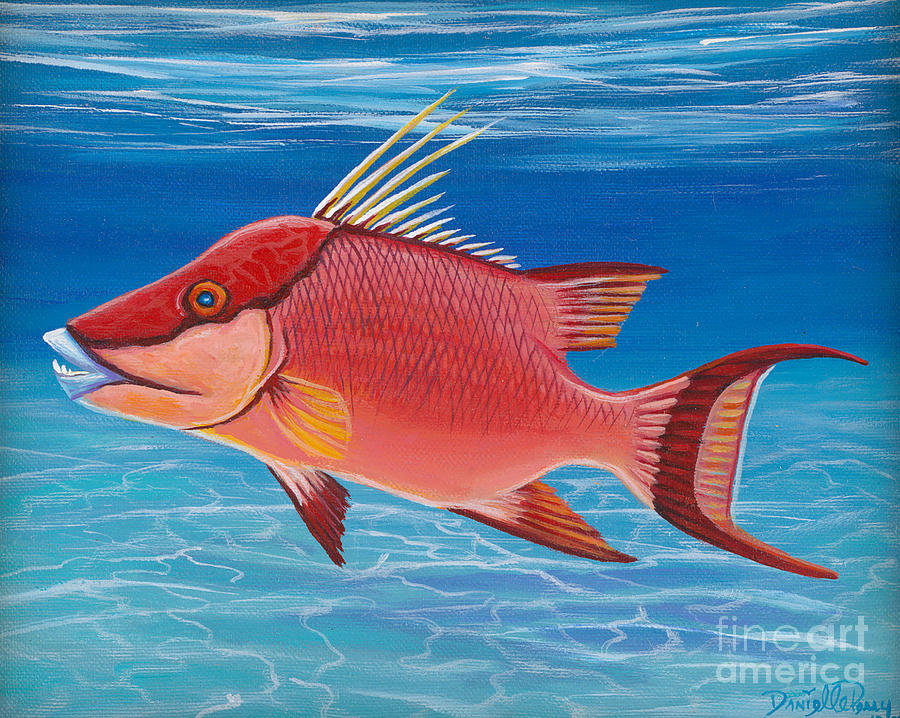 Triggerfish #2 Painting by Danielle Perry