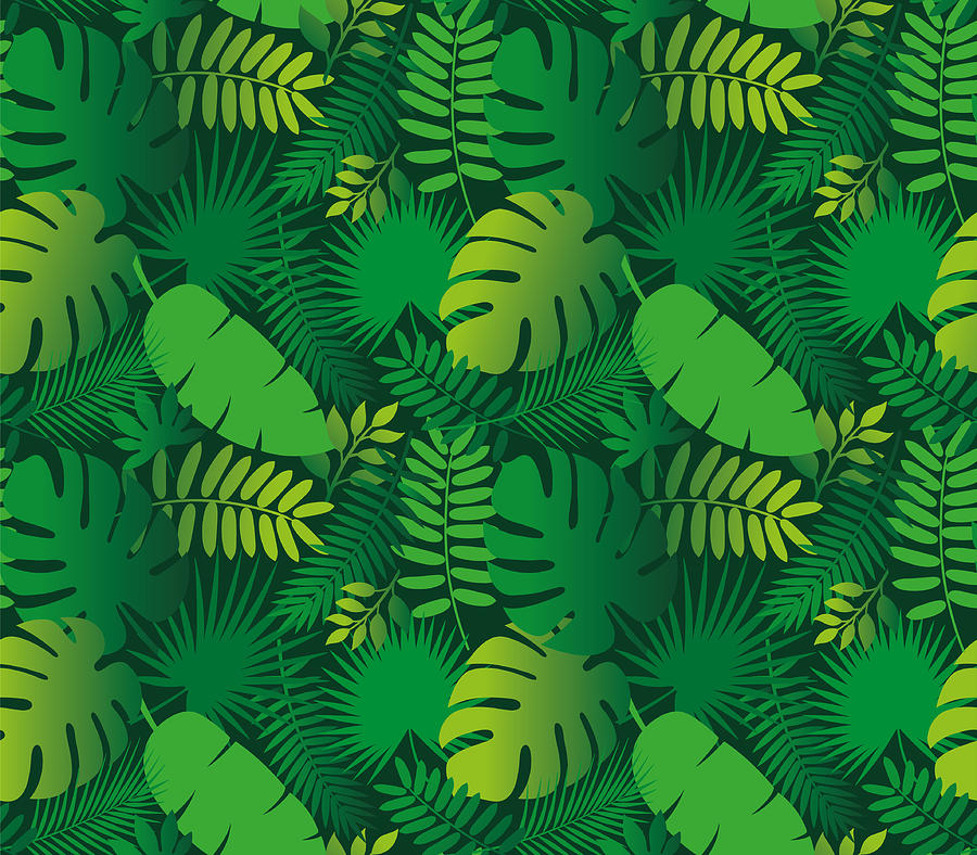 Tropical Leaf Seamless Pattern #2 Drawing by Discan