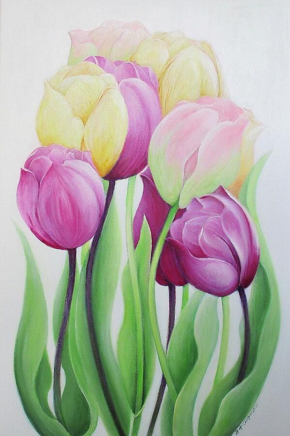 Tulips #1 Painting by Barbara Anna Cichocka