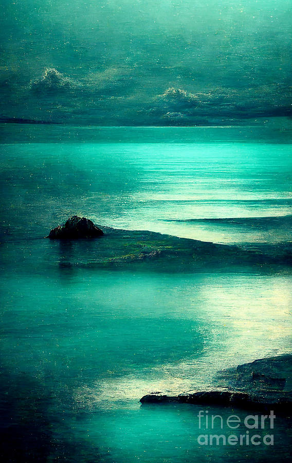 Turquoise Digital Art - Turquoise calm #2 by Sabantha