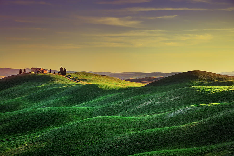 Rolling Hills at Sunset in Tuscany  Photograph by Stefano Orazzini