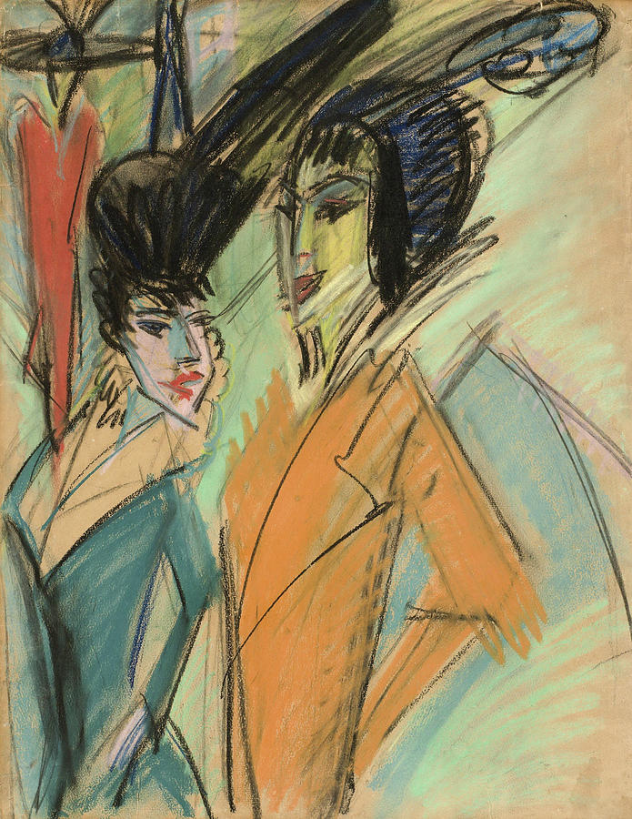 Two Streetwalkers #2 Painting by Ernst Ludwig Kirchner