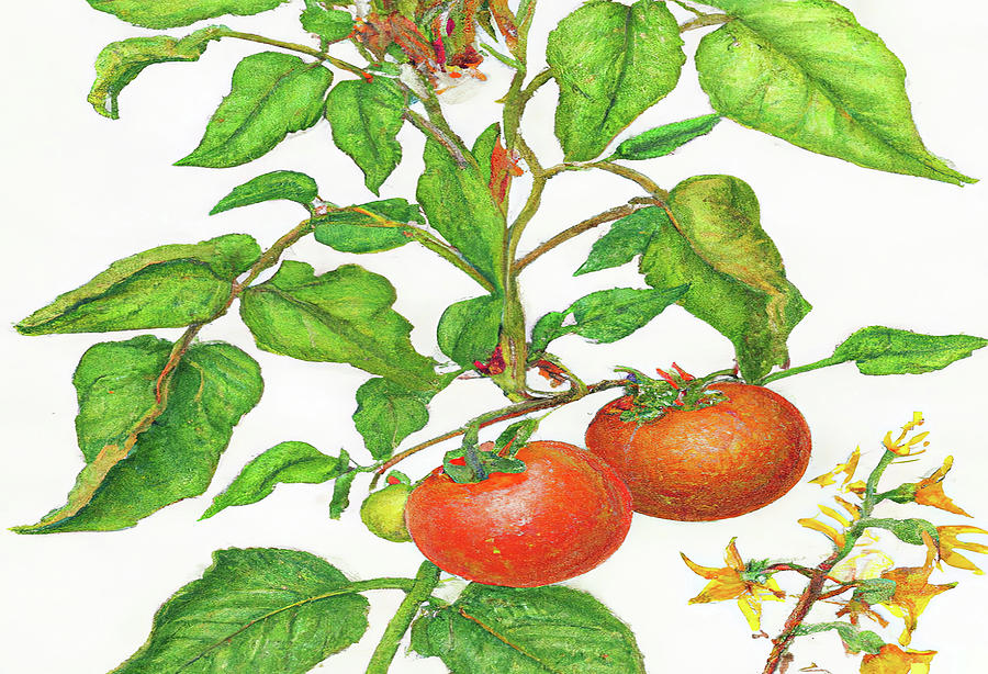 2 Two Tomatoes 2 a Digital Art by Cathy Anderson