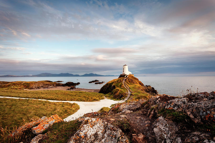 Twr Mawr Lighthouse at sunset, Anglesey, North Wales #2 Photograph by Victoria Ashman