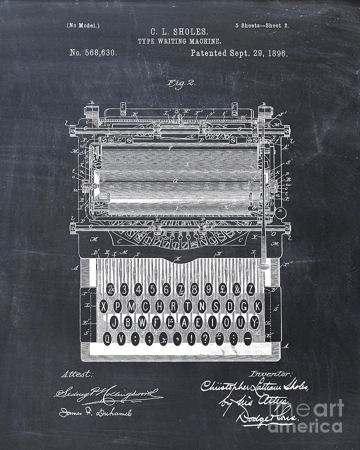 Typewriter Patent Print Digital Art by Visual Design - Fine Art America