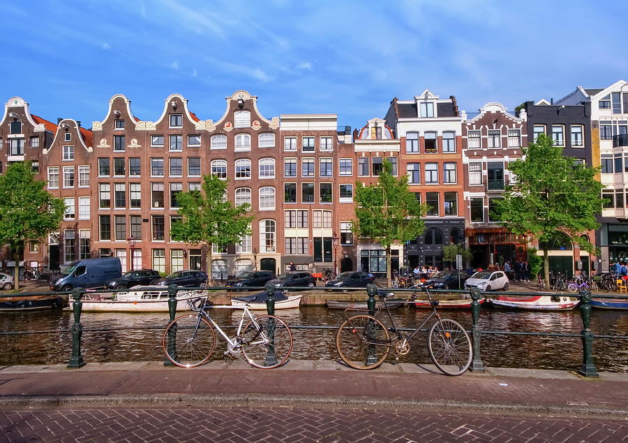Typical buildings, canal and bikes in Amsterdam, Netherlands #2 Photograph by Elenarts - Elena Duvernay photo