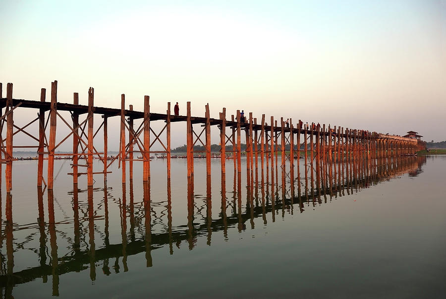 U-Bein teak bridge in Mandalay, Myanmar #2 Photograph by Mikhail Kokhanchikov