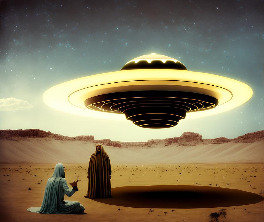 Ufo Biblical Scene Generative AI Illustration Digital Art By Miroslav   2 Ufo Biblical Scene Generative Ai Illustration Miroslav Nemecek 