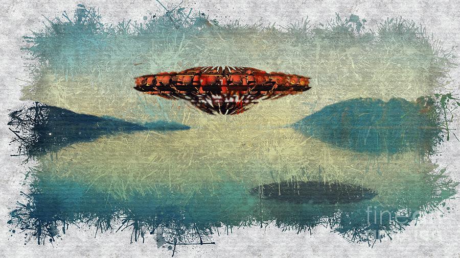 UFO Over Water #2 Painting by Esoterica Art Agency