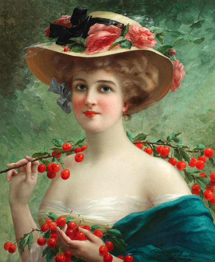 Under the cherry tree #3 Painting by Emile Vernon