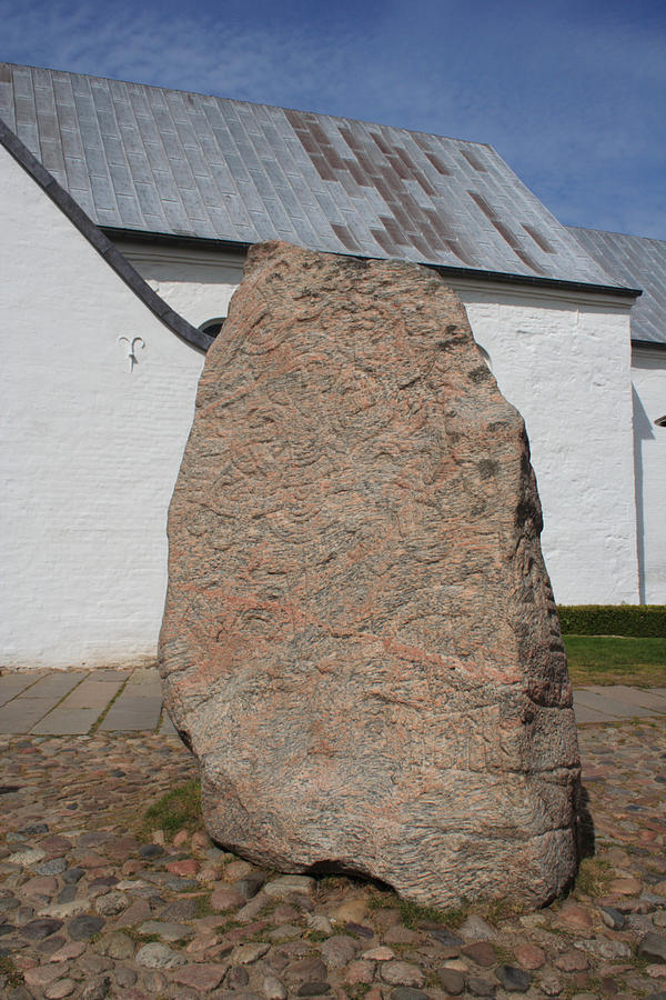UNESCO World Heritage Denmarks birth certificate the Jelling Runic stone #2 Photograph by Pejft