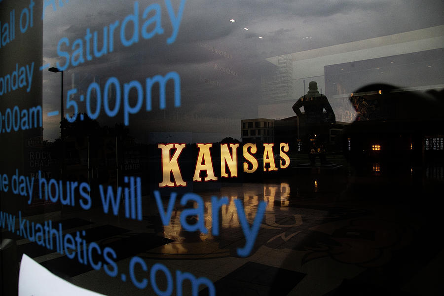 Kansas Jayhawks window at University of Kansas Photograph by Eldon McGraw
