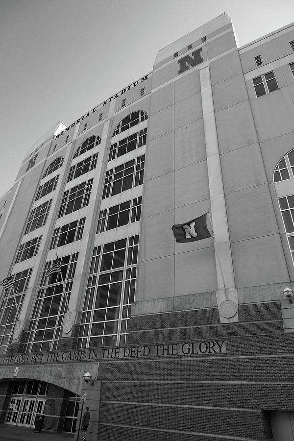 University of Nebraska Memorial Stadium in black and white #2 Photograph by Eldon McGraw