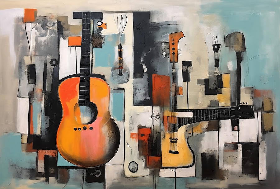 Urban Grooves- Abstract Fusion of Pop Art and Graffiti on the Guitar ...