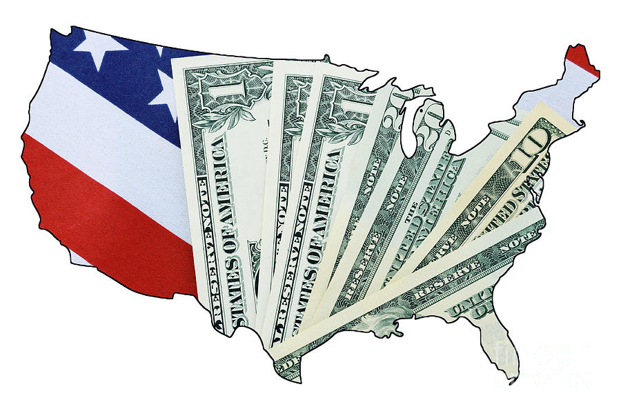 USA finance and flag concept. #2 Photograph by Milleflore Images