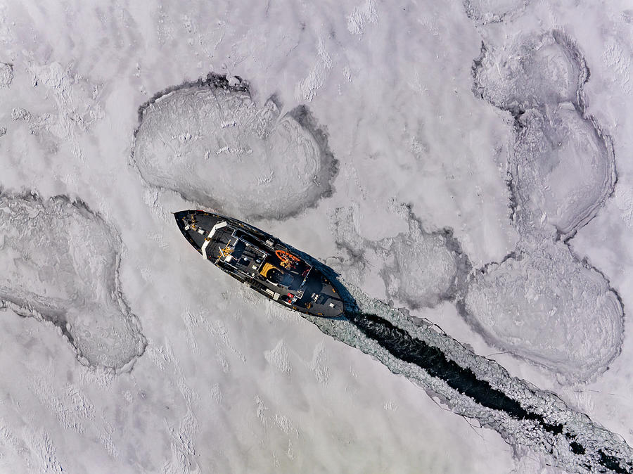 USCG Neah Bay Breaking Ice Photograph by Mike Roemer - Fine Art America