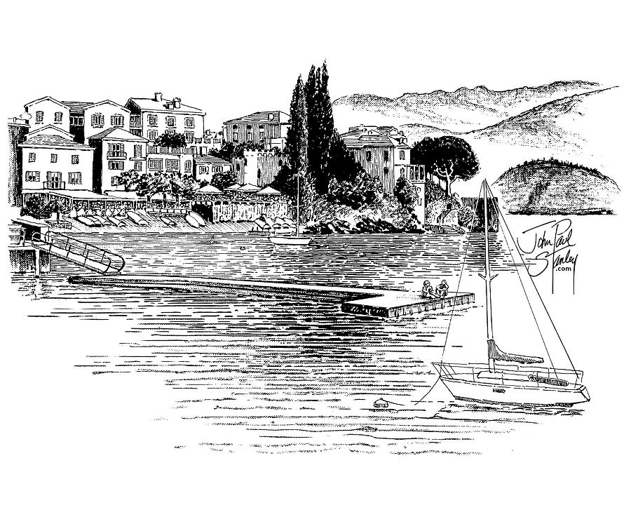 Varenna, Lake Como, Italy #2 Drawing by John Paul Stanley