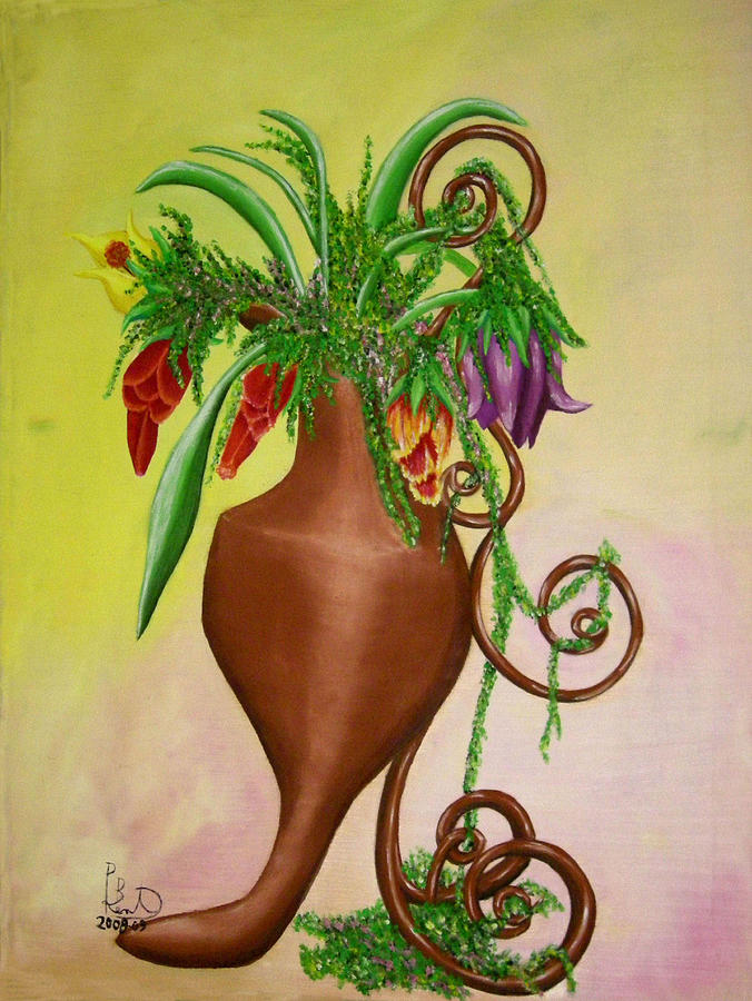 Vaso con fiori #3 Painting by Paul Bonnie Kent