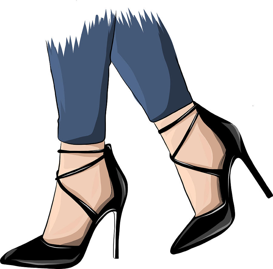 Vector Girls In High Heels Fashion Illustration Female Legs In Shoes Cute Design Trendy