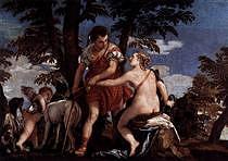 Venus and Adonis #3 Painting by Paolo Veronese