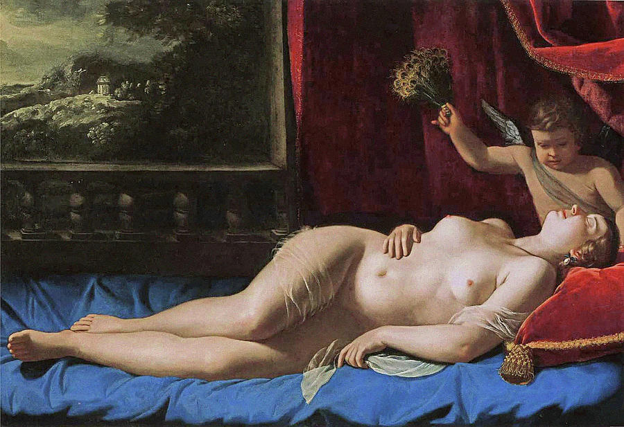 Venus and Cupid Painting by Artemisia Gentileschi