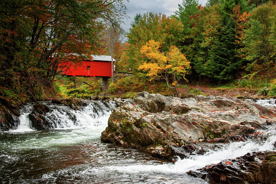 Vermont covered bridge in autumn #1 Photograph by Jeff Folger Vermont covered bridge in autumn #1 Photograph by Jeff Folger