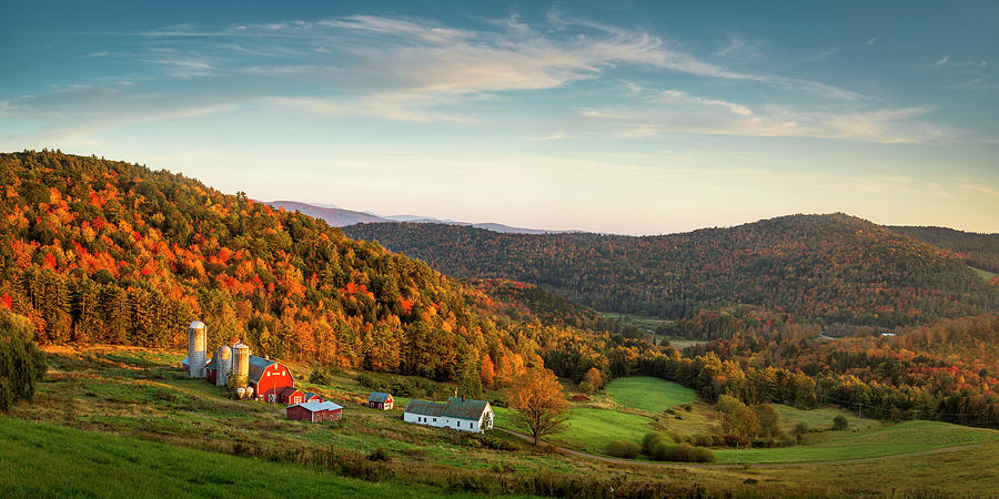 Sunset Photograph - Vermont Farm at Autumn #1 by Andrew Soundarajan