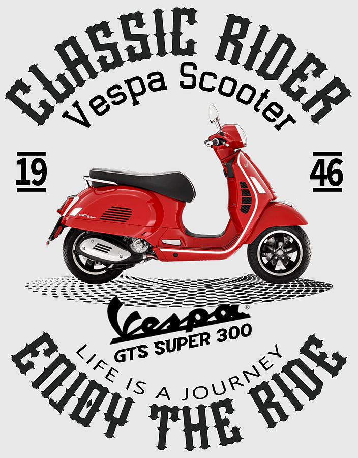 Spring Digital Art - Vespa Gts Super 300 #2 by Ramkumar GR