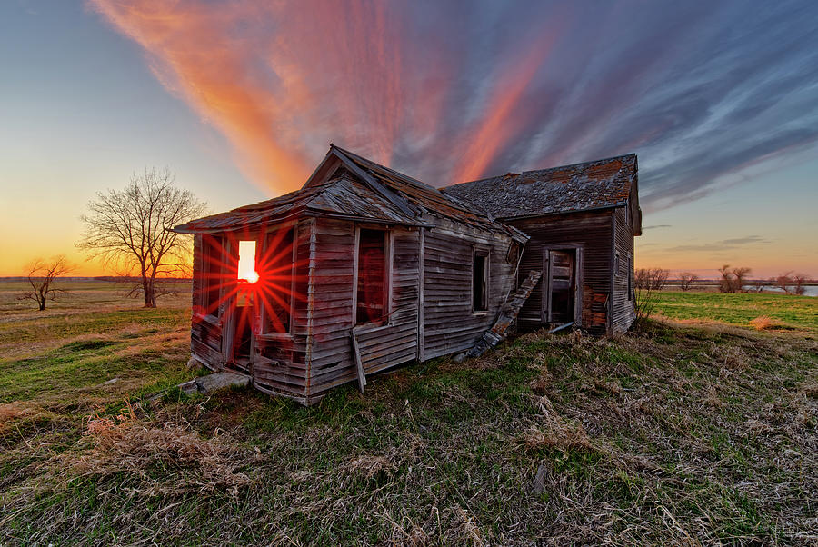 Vestiges - series -  Abandoned homestead on sweeping ND prairie #1 Photograph by Peter Herman
