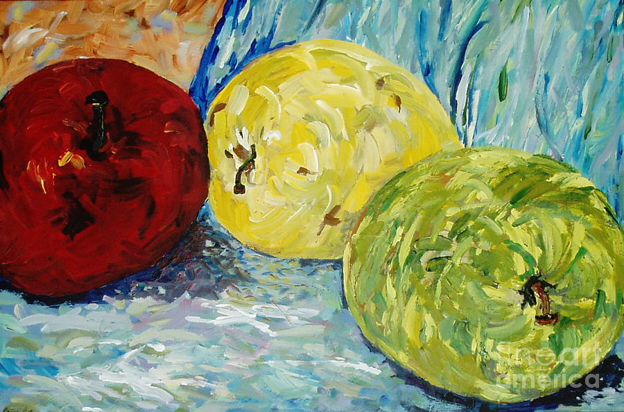 Apple Painting - Vibrant Apples by Reina Resto
