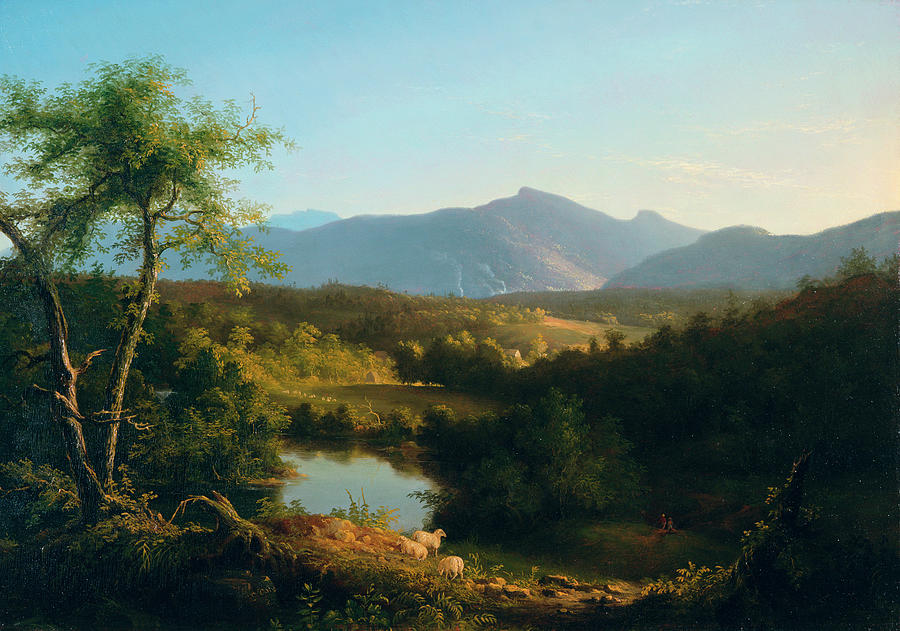 Thomas Cole Painting - View Near the Village of Catskill #2 by Thomas Cole