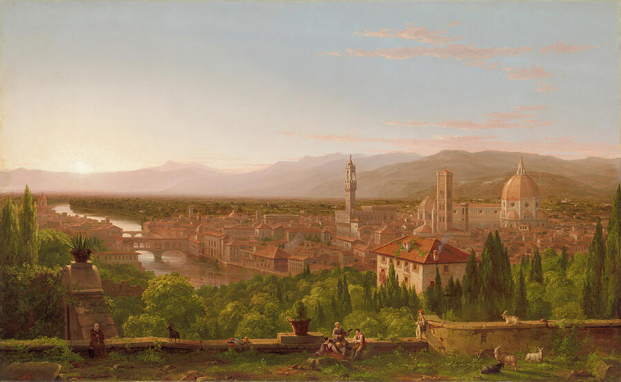 View of Florence 1837 #2 Painting by Thomas Cole View of Florence 1837 #2 Painting by Thomas Cole