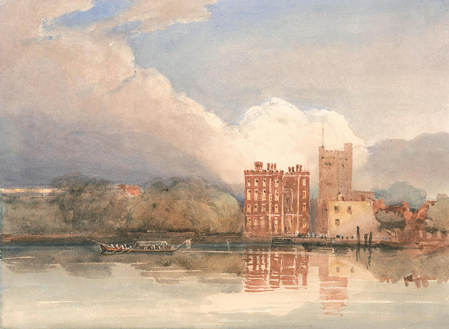 David Cox Painting - View of Lambeth Palace on Thames  #2 by David Cox