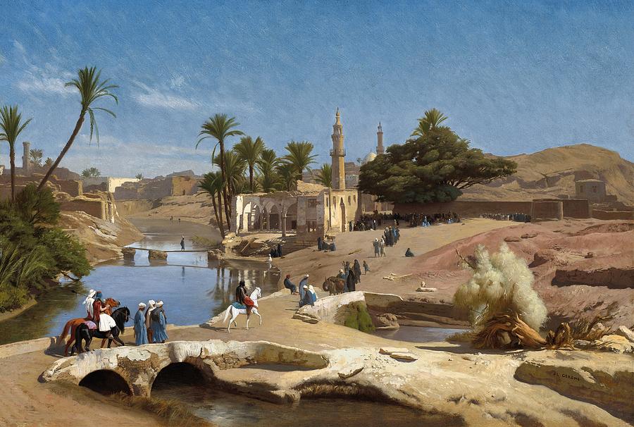 Landscape Painting - View of Medinet El-Fayoum #2 by Jean-Leon Gerome