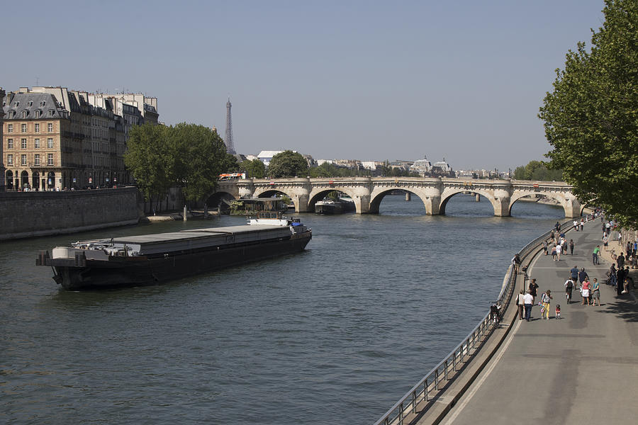 view of paris, barge on the Seine in front of the Pont Neuf #2 Photograph by Photo and Co