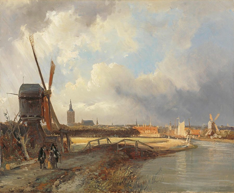 View of The Hague #3 Painting by Cornelis Springer